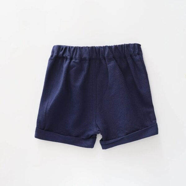 Baby Boys Navy Blue Woven Shorts - Image 2