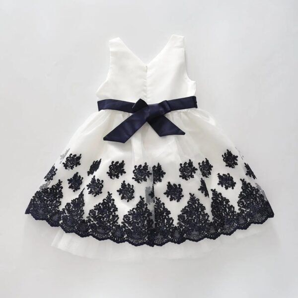 Girls Blue Lace Formal Dress - Image 2